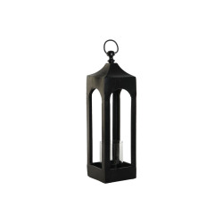 Lantern DKD Home Decor Black Aluminium Crystal 16 x 16 x 55 cm