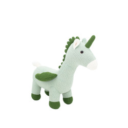 Fluffy toy Crochetts AMIGURUMIS MINI Green Unicorn 51 x 42 x 26 cm