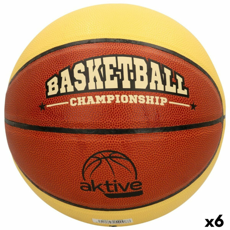 Basketball Ball Aktive 5 Beige Orange PVC 6 Units