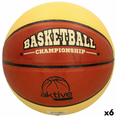 Basketball Ball Aktive 5 Beige Orange PVC 6 Units