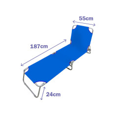 Sun-lounger Marbueno Foldable 187 x 24 x 55 cm