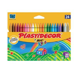 Coloured crayons Plastidecor Multicolour (12 Units)