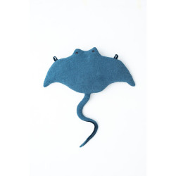 Fluffy toy Crochetts OCÉANO Dark blue Manta ray 67 x 77 x 11 cm