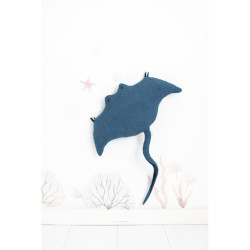 Fluffy toy Crochetts OCÉANO Dark blue Manta ray 67 x 77 x 11 cm