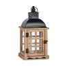 Lantern Black Metal Wood Brown (14 x 40 x 20 cm) (6 Units)