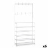 Shoe Rack Coat rack 5 Shelves 80 x 29 x 175 cm White Metal (6 Units)