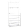 Shoe Rack Coat rack 5 Shelves 80 x 29 x 175 cm White Metal (6 Units)