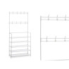 Shoe Rack Coat rack 5 Shelves 80 x 29 x 175 cm White Metal (6 Units)