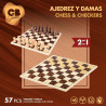 Chess and Checkers Board Colorbaby Wood Metal (6 Units)