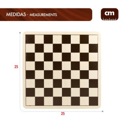 Chess and Checkers Board Colorbaby Wood Metal (6 Units)