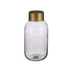 Vase Grey Golden Glass 11,5 x 24 x 11,5 cm (6 Units)