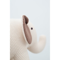 Fluffy toy Crochetts AMIGURUMIS MINI White Elephant 48 x 23 x 22 cm