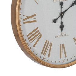 Wall Clock White Natural Iron 60 x 60 x 6 cm