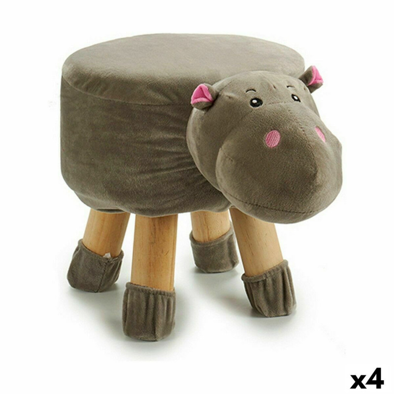 Stool Hippopotamus 29 x 30 x 40 cm (4 Units)