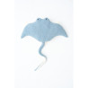 Fluffy toy Crochetts OCÉANO Light Blue Manta ray 67 x 77 x 11 cm