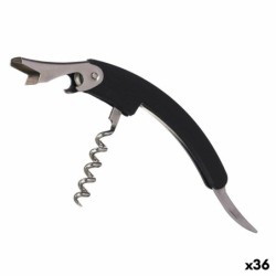 Waiter's friend bottle opener Black Metal 11 x 11 x 2,5 cm (36 Units)