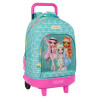 School Rucksack with Wheels Rainbow High Paradise Turquoise 33 X 45 X 22 cm