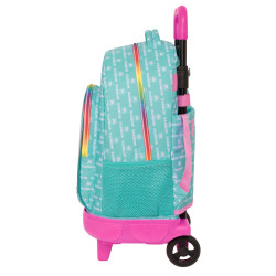 School Rucksack with Wheels Rainbow High Paradise Turquoise 33 X 45 X 22 cm