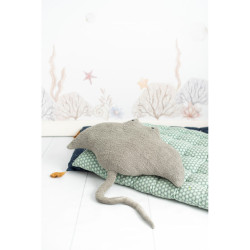 Fluffy toy Crochetts OCÉANO Grey Manta ray 67 x 77 x 11 cm