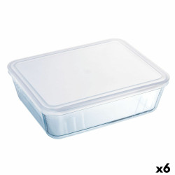 Rectangular Lunchbox with Lid Pyrex Cook & Freeze 19 x 14 x 5 cm 800 ml Transparent Silicone Glass (6 Units)