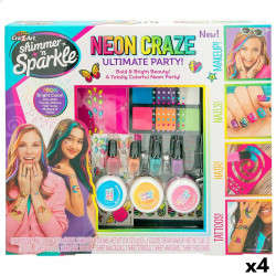 Beauty Kit Cra-Z-Art Ultimate Party 10 x 1 x 7,5 cm Children's Neon Nails Hair Body 4 Units