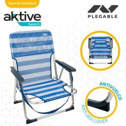 Beach Chair Aktive Foldable Blue 44 x 72 x 35 cm (4 Units)