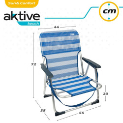 Beach Chair Aktive Foldable Blue 44 x 72 x 35 cm (4 Units)