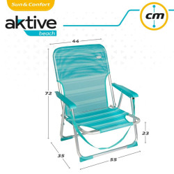 Beach Chair Aktive Turquoise 44 x 72 x 35 cm Aluminium Foldable (4 Units)