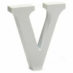 Letter V 2 x 11 cm Wood White (24 Units)