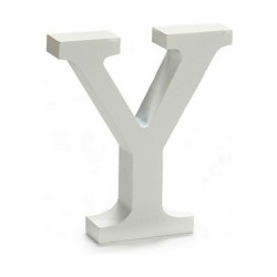 Letter Y Wood White (2 x 16 x 14,5 cm) (24 Units)