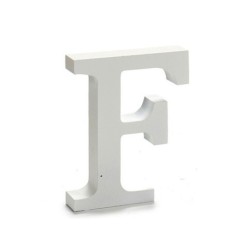 Letter F Wood White (2 x 16 x 14,5 cm) (24 Units)