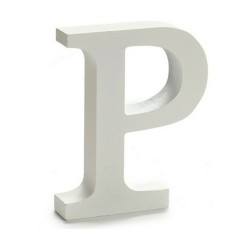 Letter P Wood White (2 x 16 x 14,5 cm) (24 Units)