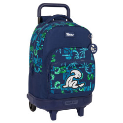 School Rucksack with Wheels El Niño Glassy Navy Blue 33 X 45 X 22 cm