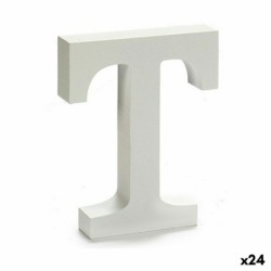 Letter T Wood White (2 x 16 x 14,5 cm) (24 Units)