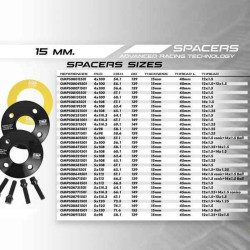 Seperators OMP OMPS08611501 5 x 110 65,1 M14 x 1,5 + M12 x 1,25 15 mm