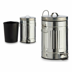 Pedal bin Silver Steel 7 L (6 Units)