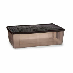 Storage Box with Lid Stefanplast Elegance Brown Plastic 30 L 38,5 x 17 x 59,5 cm (6 Units)