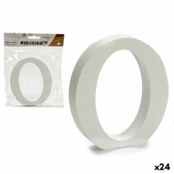 Letter O White Wood 2 x 16 x 14,5 cm (24 Units)