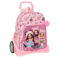 School Rucksack with Wheels Na!Na!Na! Surprise Fabulous Pink 33 x 42 x 14 cm