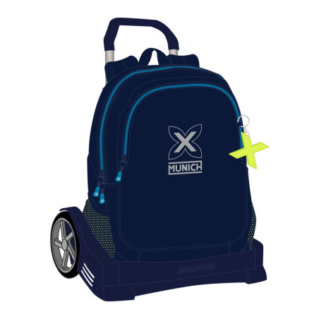 School Rucksack with Wheels Munich Nautic Navy Blue 32 x 44 x 16 cm