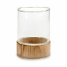 Candleholder Brown Transparent Wood Crystal 14,5 x 19,3 x 14,5 cm (8 Units)