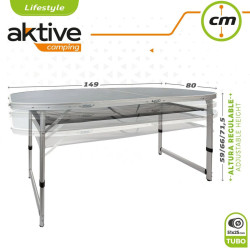 Folding Table Aktive 149 x 71,5 x 80 cm Foldable Camping