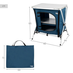 Camping wardrobe Aktive Foldable Blue 2 Units 60 x 67 x 44 cm