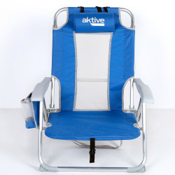 Beach Chair Aktive Blue White 49 x 78 x 56 cm (2 Units)