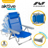 Beach Chair Aktive Foldable Blue 48 x 90 x 60 cm (2 Units)