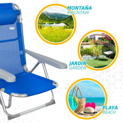 Beach Chair Aktive Foldable Blue 48 x 90 x 60 cm (2 Units)