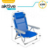 Beach Chair Aktive Foldable Blue 48 x 90 x 60 cm (2 Units)