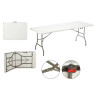 Folding Table White Metal Polyethylene 244 x 76 x 74 cm