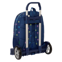 School Rucksack with Wheels Benetton Cool Navy Blue 30 x 46 x 14 cm