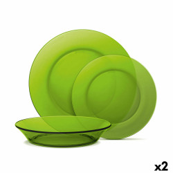 Dinnerware Set Duralex Lys 12 Pieces Green (2 Units)